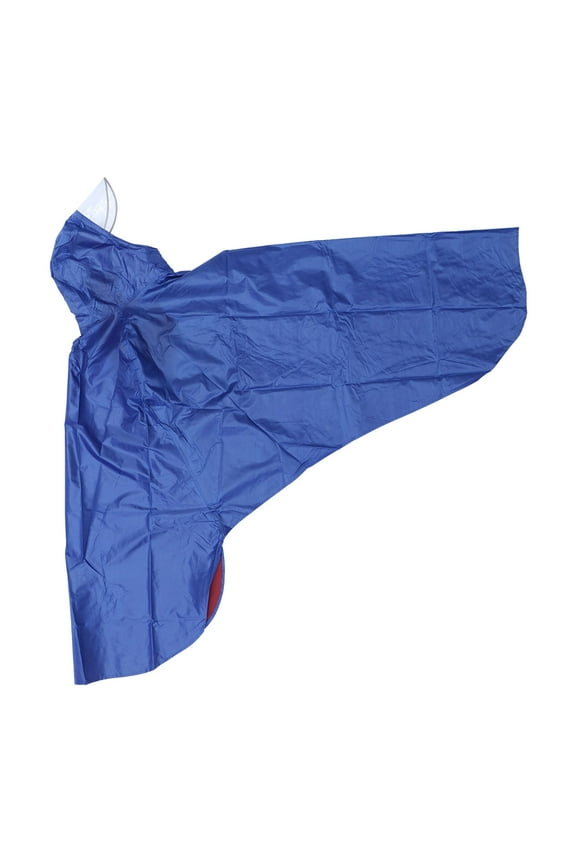 Women Men Safe Reflective Bike Poncho with Sleeves Long Raincoats Transparent Thickening Large Hat Brim(Blue)