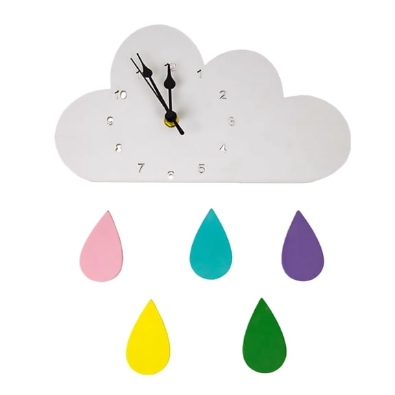 Raindrops Waterproof Wall Stickers Decorative Cartoon Style Clock Child