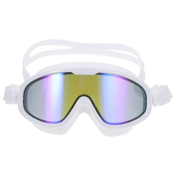 Raindrops Waterproof Swimming Glasses White Goggles with Thick Silicone Seal for Diving