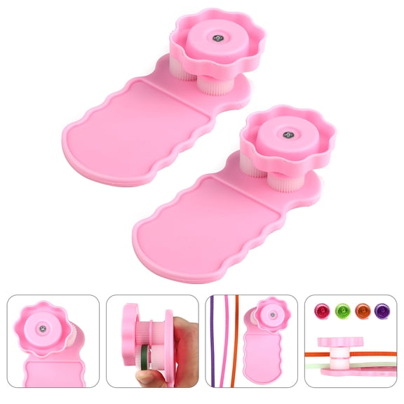 Raindrops Wave Shape Paper Rolling Hand Tools for DIY Use Pink Plastic 2Pcs Lightweight and Durable