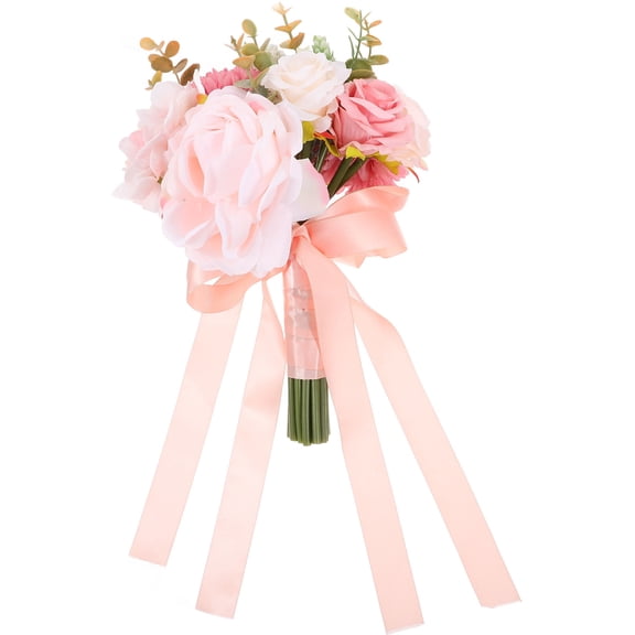 Raindrops Wedding Bridal Bouquet Artificial Pink Flower Bouquet for Decorative Use Indoor Outdoor