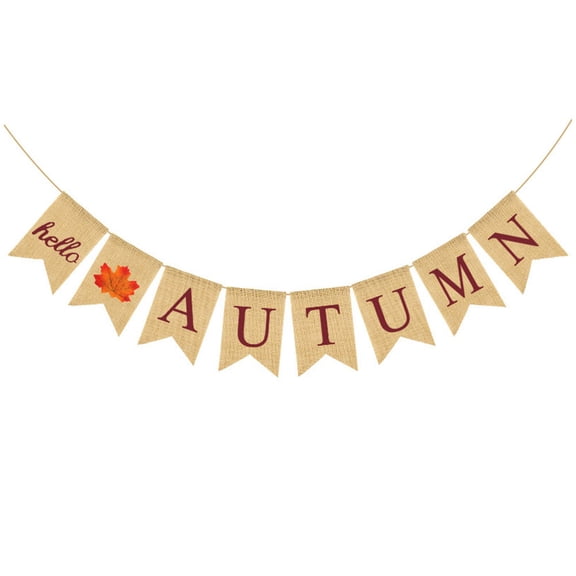 FOMIYES Tsgiving Day Burlap Banner Autumn Hanging Pull Flag for Indoor and Outdoor Decoration