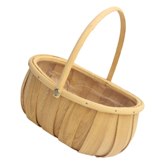 Raindrops Wedding Hand Flower Basket Decorative Flower Holder Multipurpose Wooden Basket