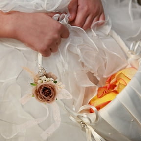 FOMIYES Traditional Wedding Lasso Rope with White Silk Flowers for Handfasting