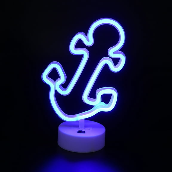 Raindrops White Anchor Shaped LED Neon Decorative Light for Home Plastic Material 1pc