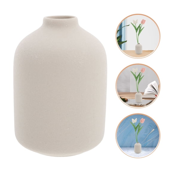 Raindrops White Ceramic Vase Frosted Finish Rustic Retro Style Decoration
