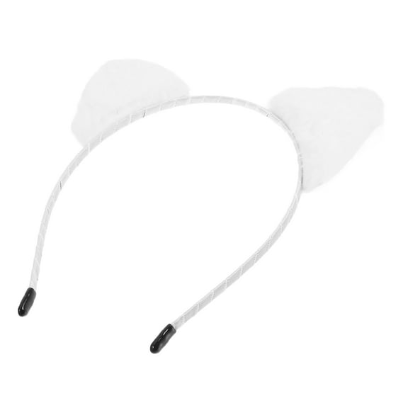 Raindrops Cute Cat Ear Headband White Plush Keeps Hair Dry for Skincare