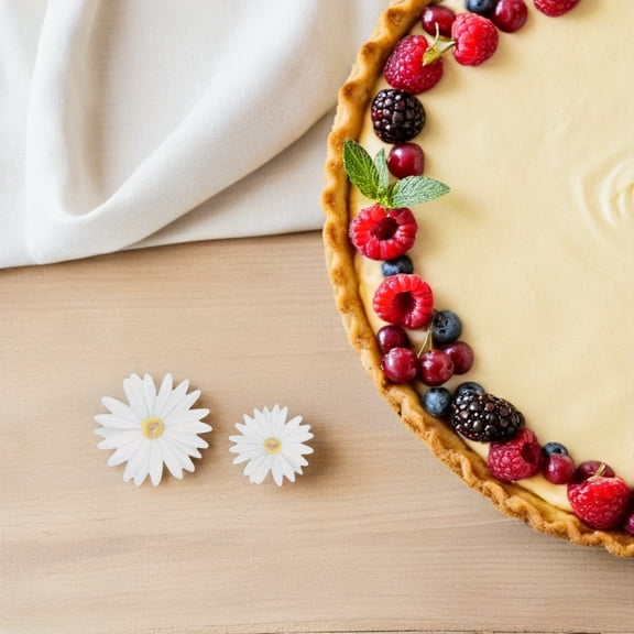 Raindrops White Daisy Paper Cake Decorations for Elegant Parties and Weddings