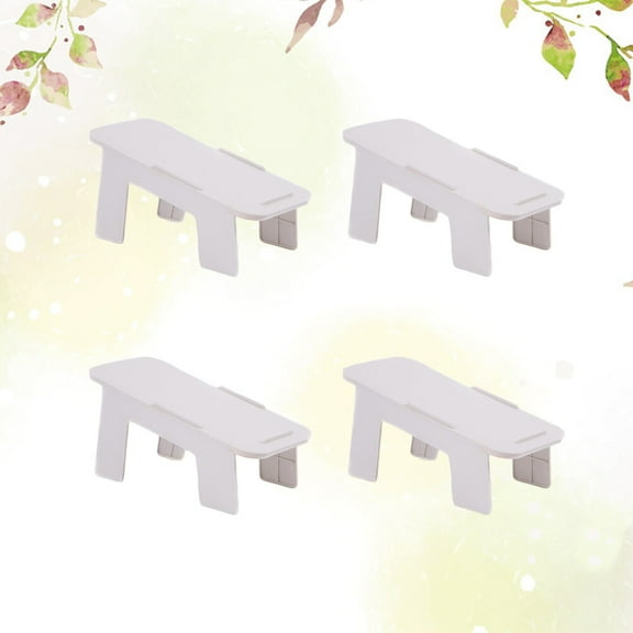 Raindrops White Double Layers Shoes Rack for Storage Made of PP Material 4 Pieces