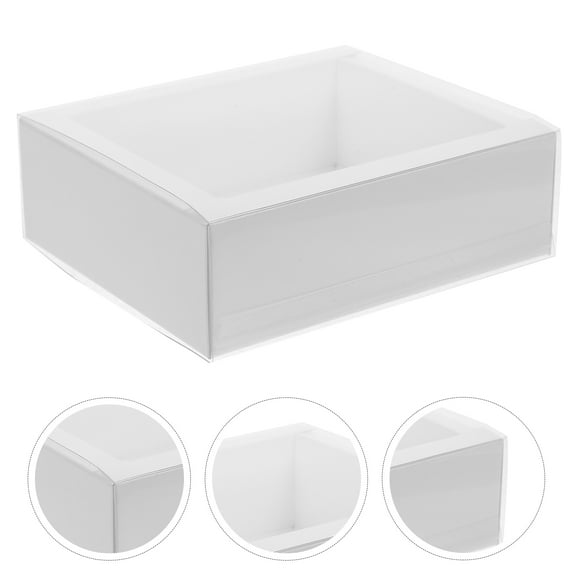 Raindrops White Gift Boxes with Window for Storage Made of Paper Perfect for Small Gifts and Candies 5 Pcs