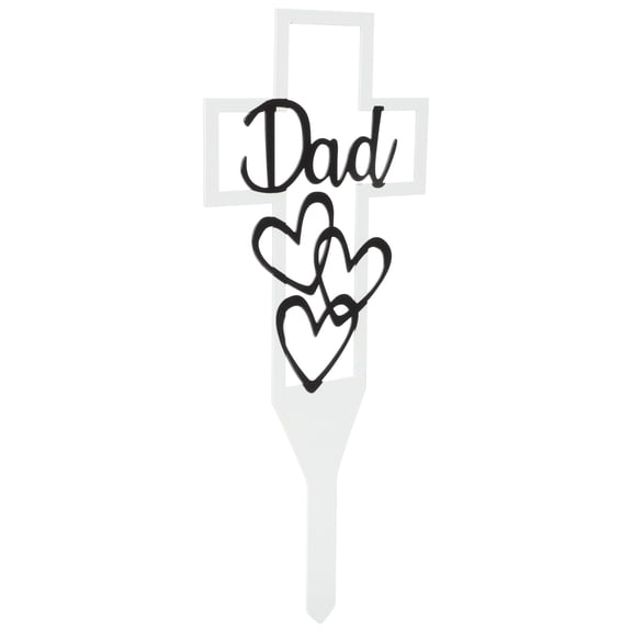 CRILSTYLEO Cemetery Decoration White Iron Grave Stake Easy Insertion Durable