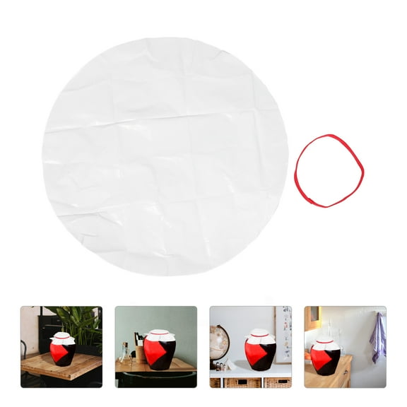 Raindrops White Jar Lid Sealing Fabric for Storage Airtight and Safe PP Elastic Material Fits Various Jars 1 Set