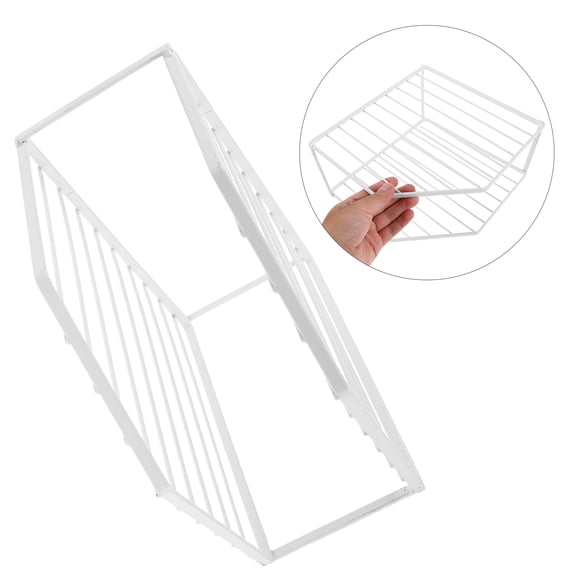 FOMIYES Kitchen Counter Corner Shelf White Metal Wire Rack for Pot Pan and Dish Organization