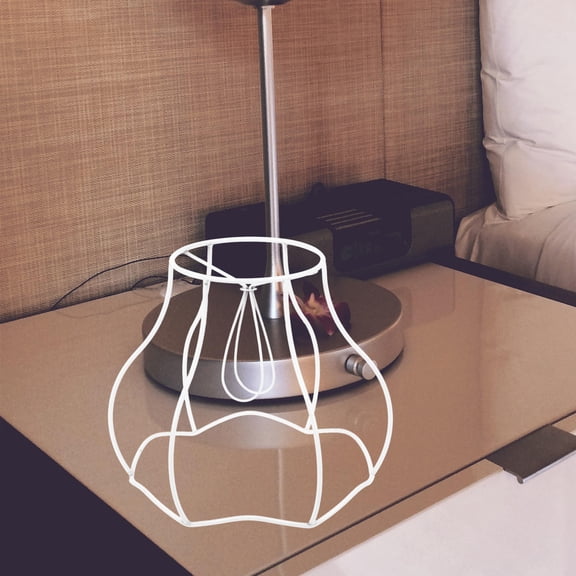 Raindrops White Metal Lamp Shade Frame for DIY Home with Durable RustResistant Design Fits Various Scenes 6.5 Inches