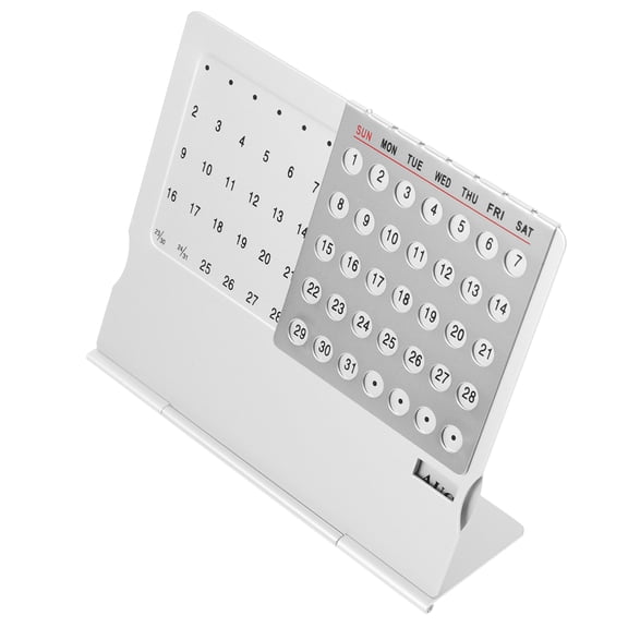 Raindrops Slim White Perpetual Calendar for Desk Accessories and Home Decoration