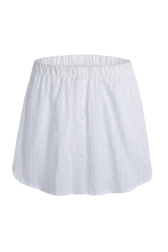 White Mini Skirt 1Pc Fake Shirt Polyester Blouse for Women Work and Leisure