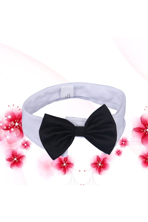 White Pet Bow Tie Collar Soft Comfortable Formal Accessory for Weddings and Parties