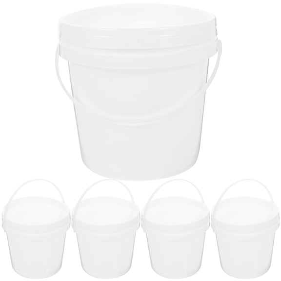 Raindrops 2L White Plastic Storage Bucket with Lid, Portable Container for Household, Kitchen, Garage, and Outdoor Use