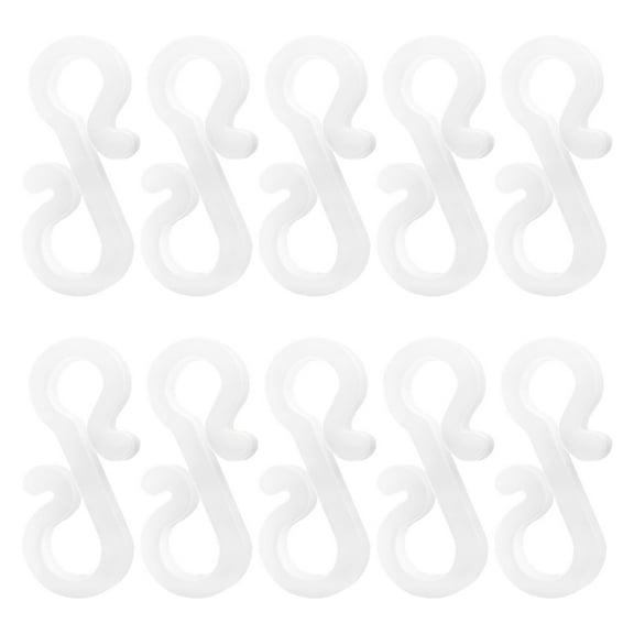 Raindrops White Plastic Christmas Tree Hooks for Decoration 50 Pieces Ideal for Hanging Ornaments 1.5 inch