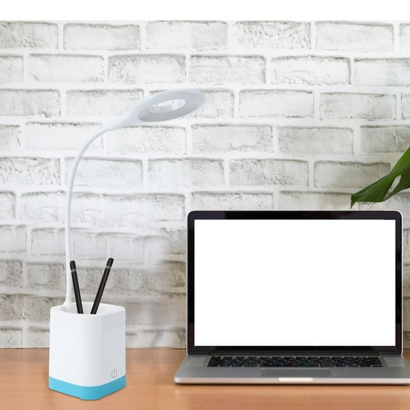 Raindrops White Plastic Desk Lamp for Reading with USB Charging Eyeprotecting Light Flexible Positioning 1 Set