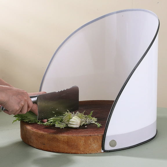 Raindrops White Plastic Foldable Chopping Board Baffle for Kitchen Use, Safe and , 1 Piece