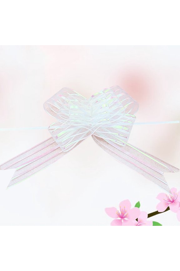 12Pcs White ng Bows for Wedding Decoration and Festival Party Accents