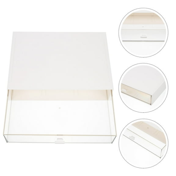 Raindrops White Stackable Desktop Storage Drawer for Home Use ABS Material Organize Makeup and Stationery 7.8x4.9x3.5 Inches