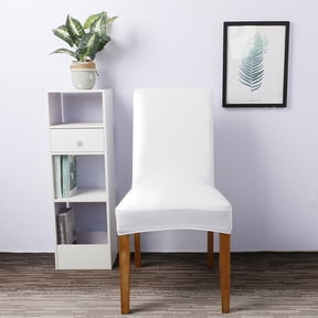 Raindrops White Stretch PU Chair Cover with Elasticity for Weddings, Parties, Banquets, and Special Event Decoration