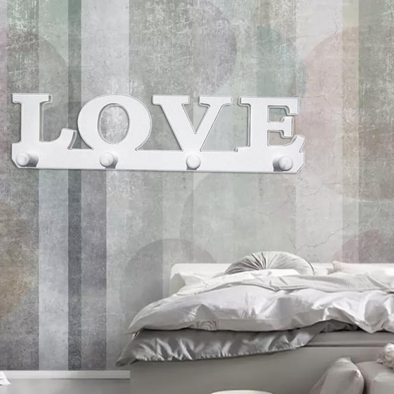 Raindrops White Wood Home Hook Creative Love Design for Bedroom Bathroom Kitchen Strong and Space Saving