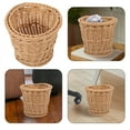 thumbnail image 1 of Raindrops Woven Rattan Trash Can Storage Basket Beige Decorative PP Material Style 1 Piece, 1 of 8