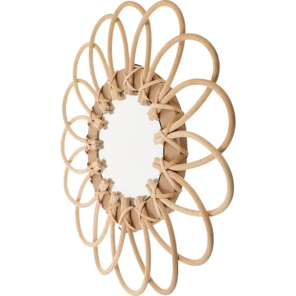 Raindrops Wicker Decorative Mirror Lighted Bohemian Wall Makeup Irregular Homestay