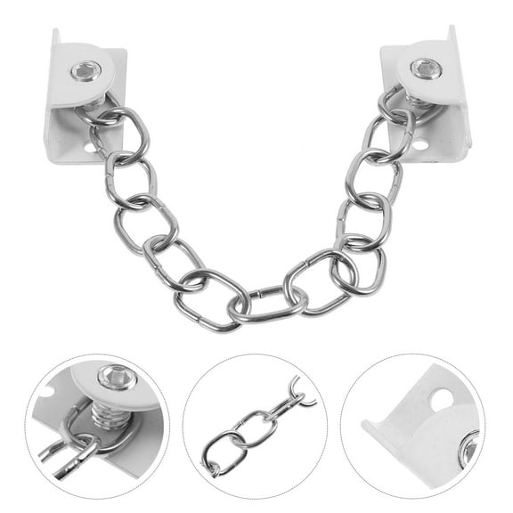 Raindrops Window Safety Chain Lock 1Pack Anti Theft Childproof Privacy Protection Round Head .8x2x0.9in