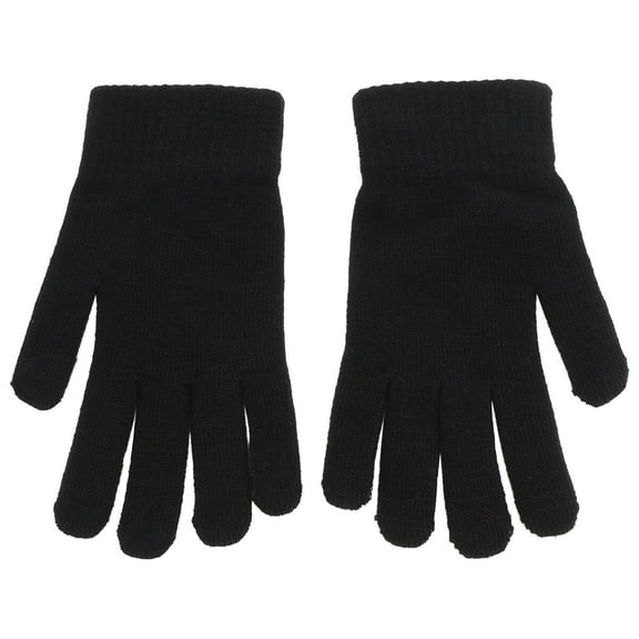 Raindrops Winter Knit Full Finger Gloves - Warm & Cozy for Men (Black)