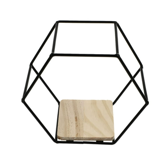 Houderco Hexagonal Shelf Black For Bedroom 1Set 6.7X5.7X3.7in