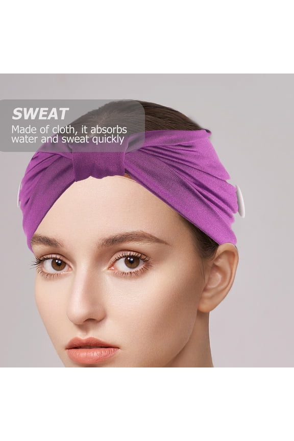 Women Girls Elastic Solid Headband for Sports Running Gym 11.4 x 5.9 x 0.04in Moisture Wicking