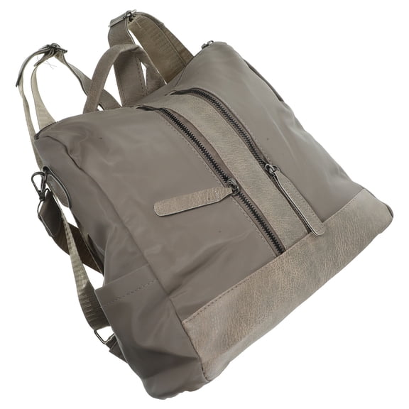 Raindrops Women Nylon Backpack Casual Multi-function Anti-theft Lightweight School Shoulder Bag with Headphone Jack (Grey)