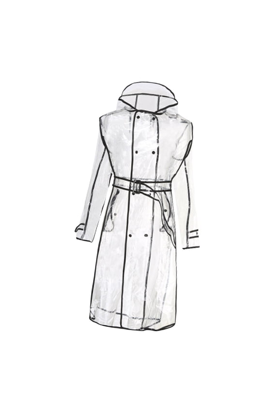 Mid-Length Clear Raincoat for Women, Stylish Windproof Jacket for Outdoor and Daily Use