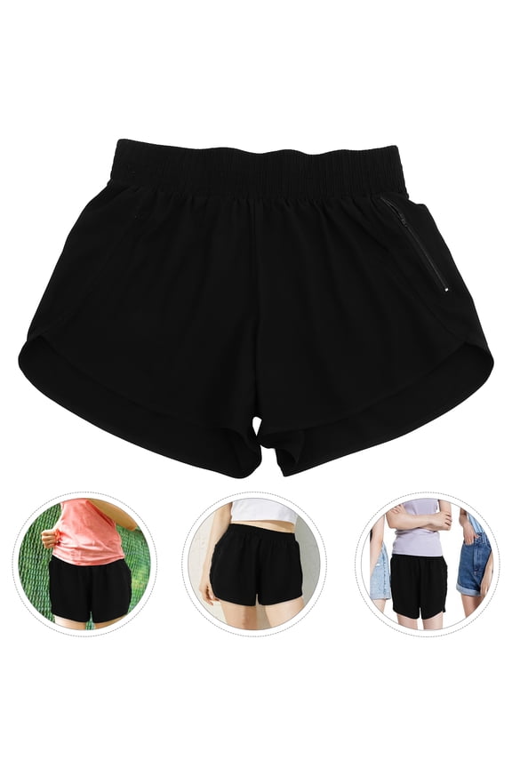 Women's Black Athletic Shorts 1 Piece for Running, Gym, Workout & Versatile Sports Performance