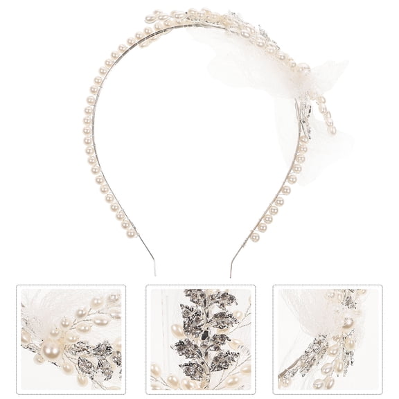 Raindrops Flower Girl Princess Headpiece White Alloy Circular Headband 1Pack