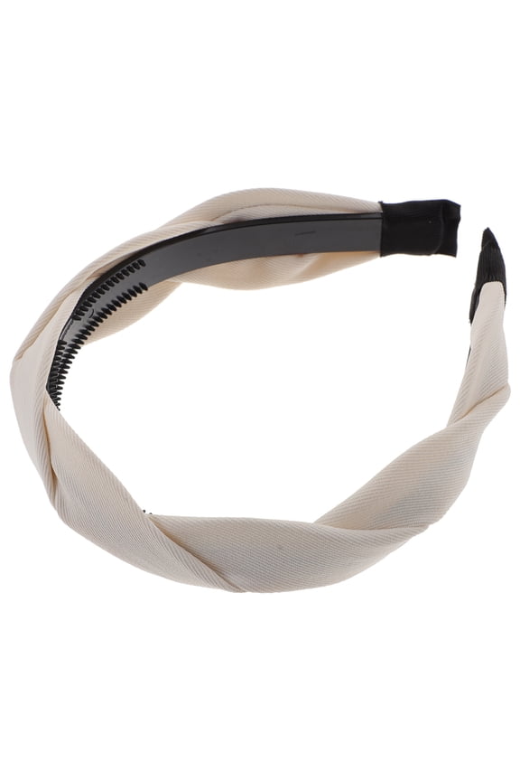 Raindrops Wide White Womens Headband Stylish Fabric Hair Band for Parties and Travel