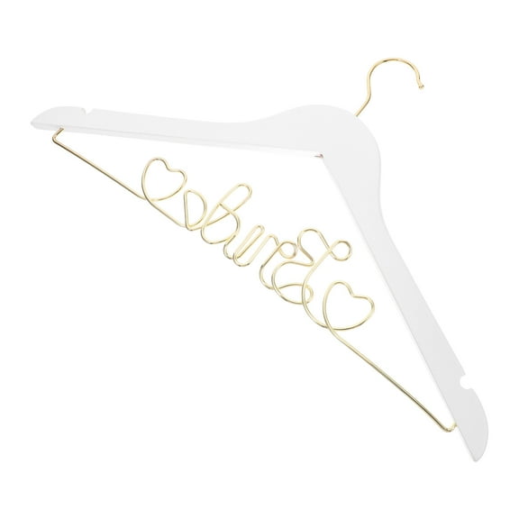 Raindrops White Wood Bride Hanger for Wedding - 1 Set Bridal Shower Decor Display Accessory