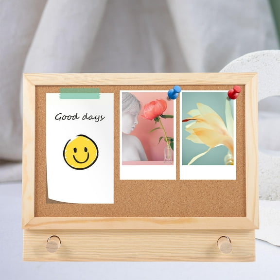 Raindrops Wood Memory Board for Home Use with Light Brown Frame and Reusable 1 Set of Small Bulletin Boards