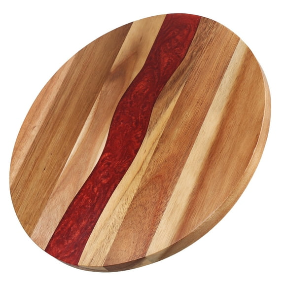 Raindrops Wood Round Cutting Board for Kitchen Multi-Functional Serving Board Cutting Circle for Meat Bread and Vegetables for Serving and Decorative Purposes