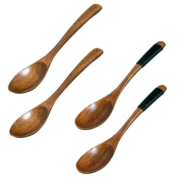 Raindrops Wood Stirring Spoon 4Pcs Everyday Use in Catering and Food Service