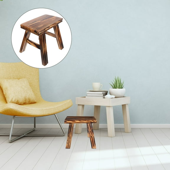Raindrops Wood Stool for Home Use Crafted from Solid Wood Multi Color Compact Lightweight and 12.5 Inches High