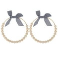 Raindrops Wooden Beads Wreath with Bow for DIY Home Decor (2pcs