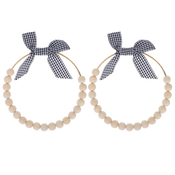 Raindrops Wooden Beads Wreath with Bow for DIY Home Decor (2pcs)