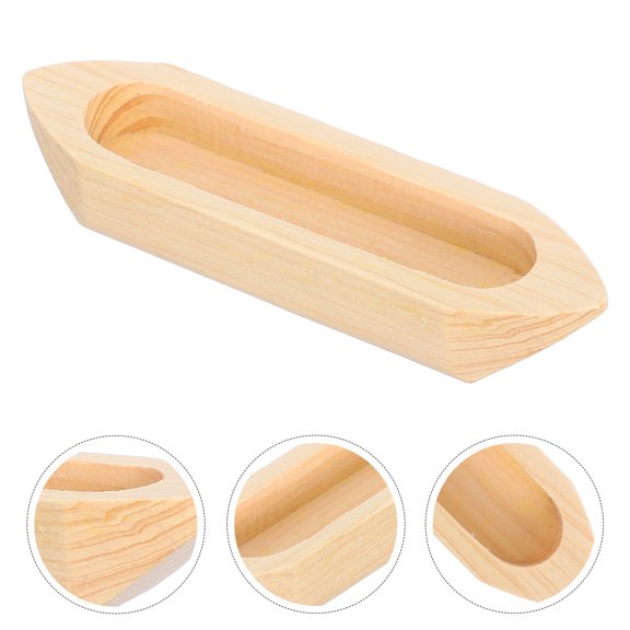 Raindrops Natural Wooden Boat Model Decoration, Small Handcrafted Wooden Boat Craft for Home and Office Display