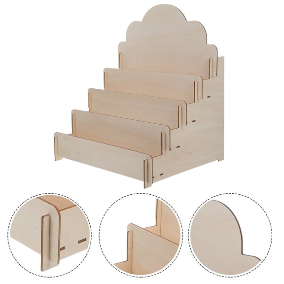 Raindrops Khaki Wooden Greeting Card Display Stand for Home and Vendor Events