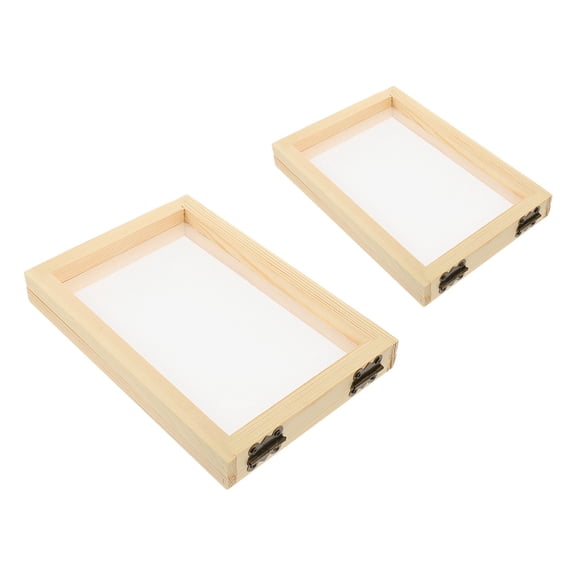 Raindrops Wooden DIY Paper Making Frame for Handmade Paper Crafts with Durable Beige Mesh Screen 2Pcs